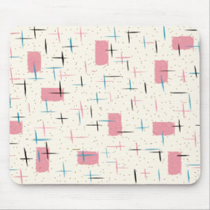 Retro atom- rosamönster Mousepad Musmatta