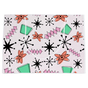 Retro atomform Orange och Grönt för Rosa