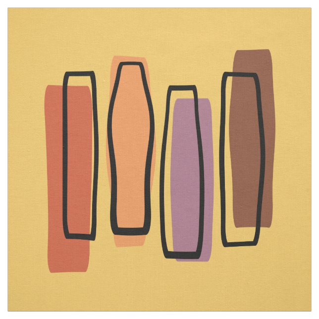 Retro Atomic Abstrakt Art "Pillars" Tyg (Provkarta)