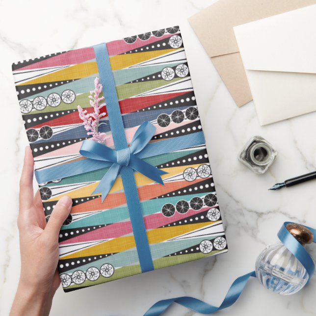 Retro Atomic Age Backgammon Presentpapper (Gifting)