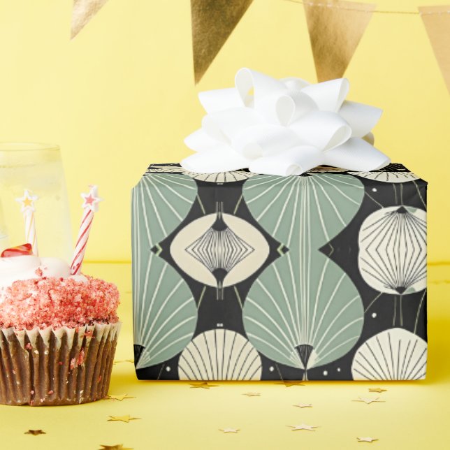 Retro Atomic Age Geometric Modern Mönster Presentpapper (Födelsedagsfest)