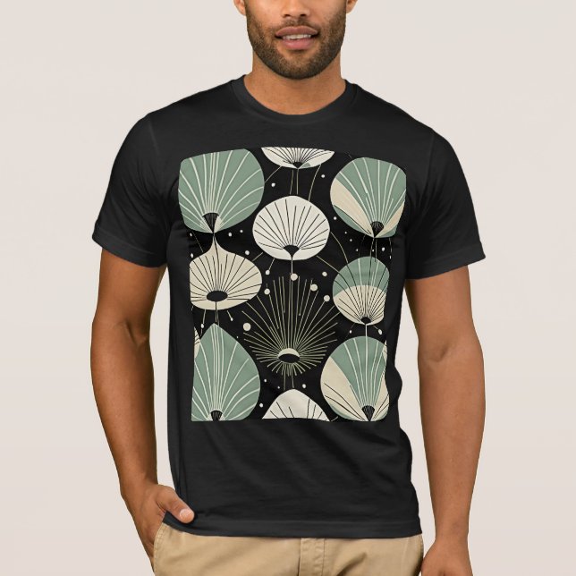 Retro Atomic Age Geometric Modern Mönster T Shirt (Framsida)
