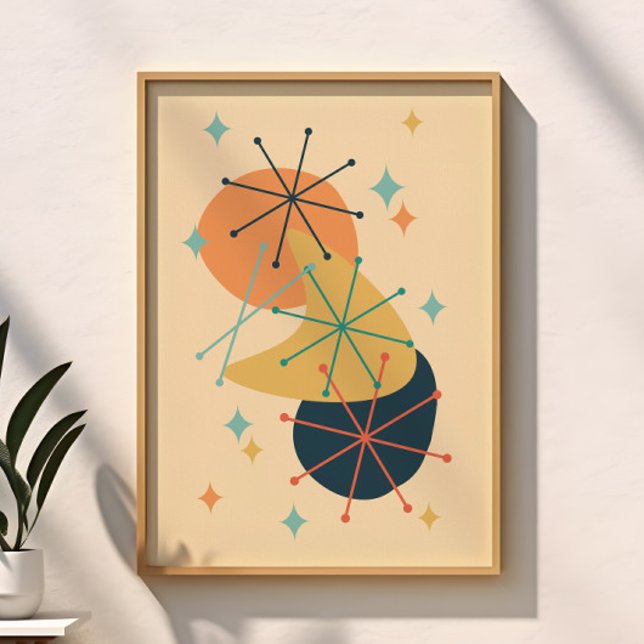 Retro Atomic Age Mid Century Modern Abstrakt Poster (Skapare uppladdad)