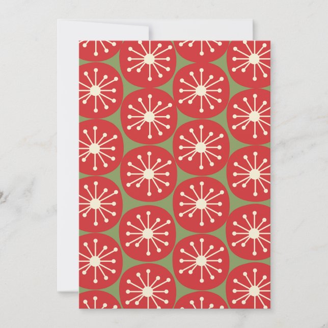 Retro Atomic Age Midsekel Modern jul Party Inbjudningar (Framsida)