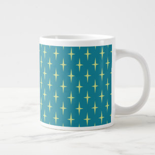 Retro Atomic Age Star Mönster Jumbo Mugg