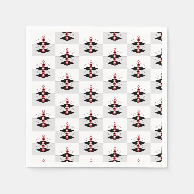 Retro Atomic Art Baubles & Flygplan Pappersservett (Framsidan)