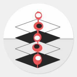 Retro Atomic Art Baubles & Geometric Flygplan Runt Klistermärke