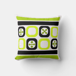 Retro Atomic Art Squares Linjer Chartreuse Kudde