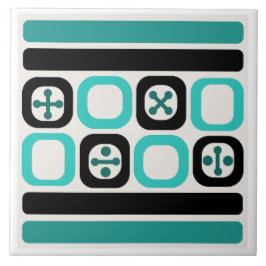 Retro Atomic Art Squares Linjer Turcos Kakelplatta