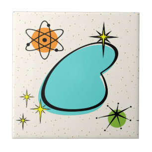 Retro Atomic Boomerang Ceramic Tile Kakelplatta