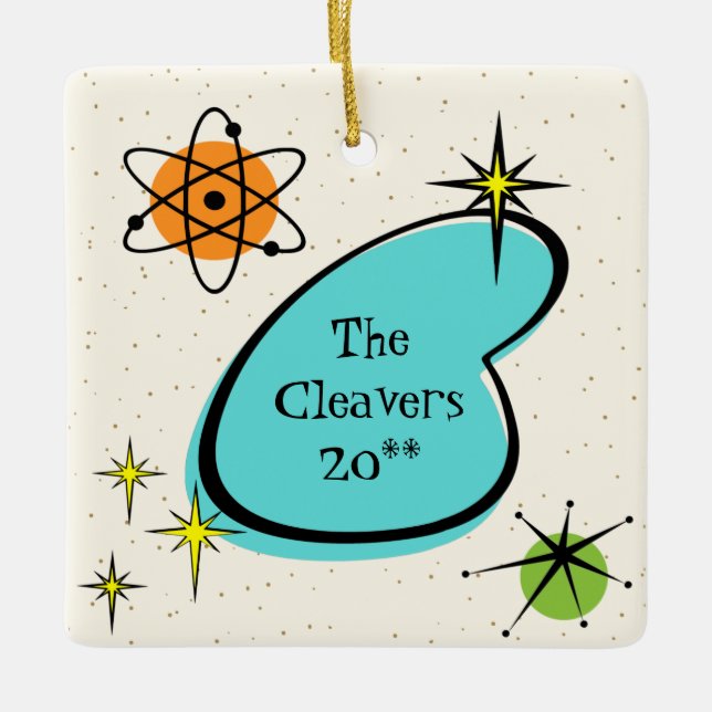 Retro Atomic Boomerang och Ceramic Ornament (Framsida)