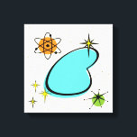 Retro Atomic Boomerang Stretched Kanvastryck<br><div class="desc">Kanvastrycket Retro Atomic Boomerang och Starburger mönster är ett arv av medelhundradets moderna historia. Med sin stora turkoshörning boomerang omgiven av kitschystjärnor och orange- och grönt-cirklar för vissa stollig i extra, är denna vintage inspirerat mönster tillräckligt mod för att vara snyggt och tillräckligt för att vara klassisk. Var den kallaste...</div>