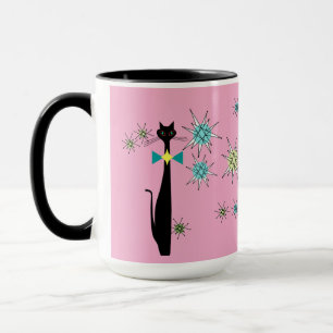 Retro Atomic ERA Coola Cat & Stars Mid Centres Mugg
