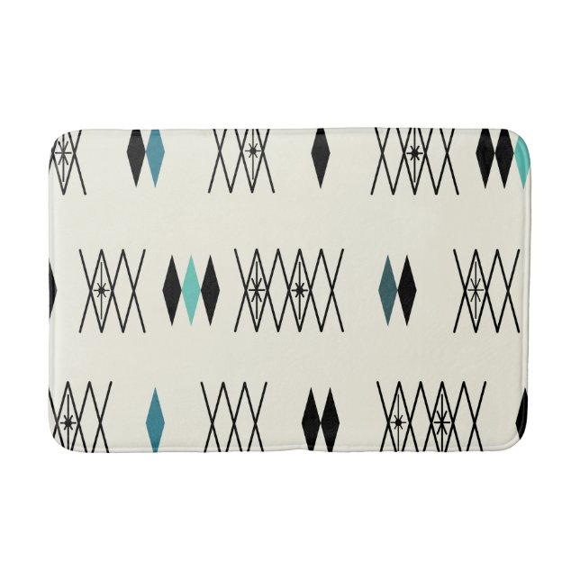 Retro Atomic Era Diamonds Mönster Turcos Badrumsmatta (Framsidan)