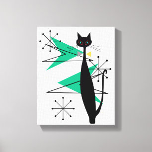 Retro Atomic ERA ERA MCM Coola Cat Canvas