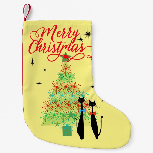 Retro Atomic ERA ERA MCM Coola Cat Julgran Liten Julstrumpa (Framsidan)