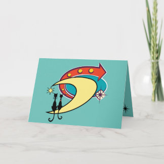 Retro Atomic ERA ERA MCM Coola Cat Måne Tillfällen Kort