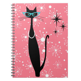 Retro Atomic Era MCM Black Cat i Modern MCM Anteckningsbok