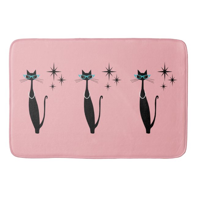 Retro Atomic Era MCM Black Cat i Modern MCM Badrumsmatta (Framsidan)