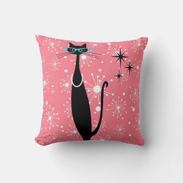 Retro Atomic Era MCM Black Cat i Modern MCM Kudde (Framsida)