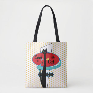Retro Atomic ERA Mid Centers Modern Coola Cat Sign Tygkasse