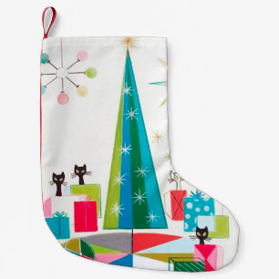 Retro Atomic ERA Mid Centers Modern jul Liten Julstrumpa