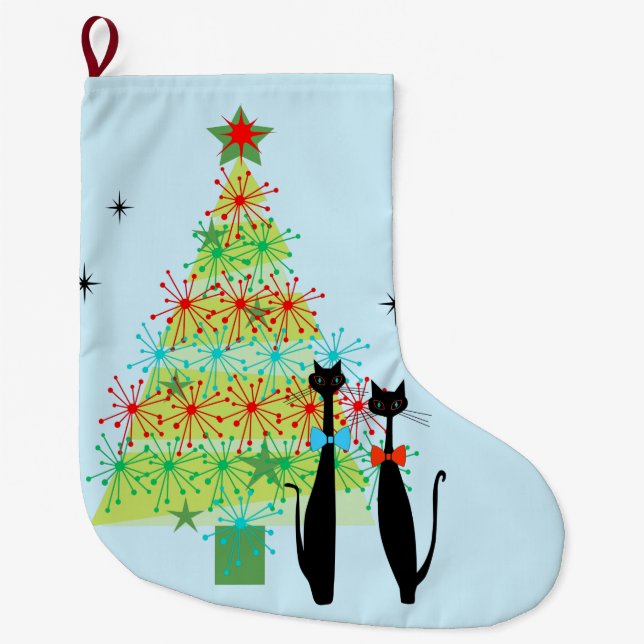 Retro Atomic ERA Mid Centers moderna julklappar Stor Julstrumpa (Framsidan)