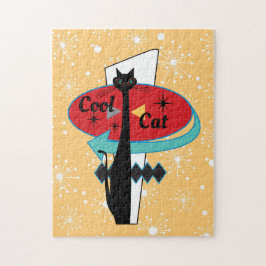 Retro Atomic Era Mid Century Modern Coola Cat Sign Pussel