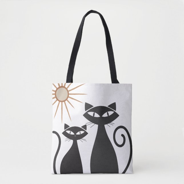 Retro Atomic Era Mid Century Modern MCM Cool Cat  Tygkasse (Framsida)