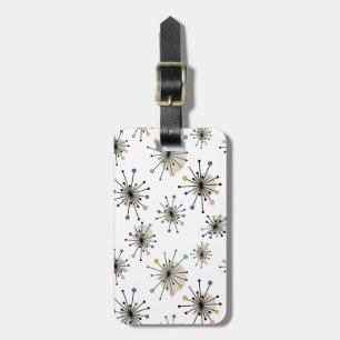 Retro Atomic Era Starburst Mönster Mid Century Bagagebricka