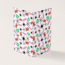 Retro Atomic MCM Rosa Orange Grönt Black