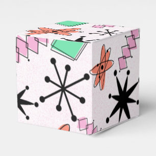 Retro Atomic MCM Rosa Orange Grönt Black Presentaskar
