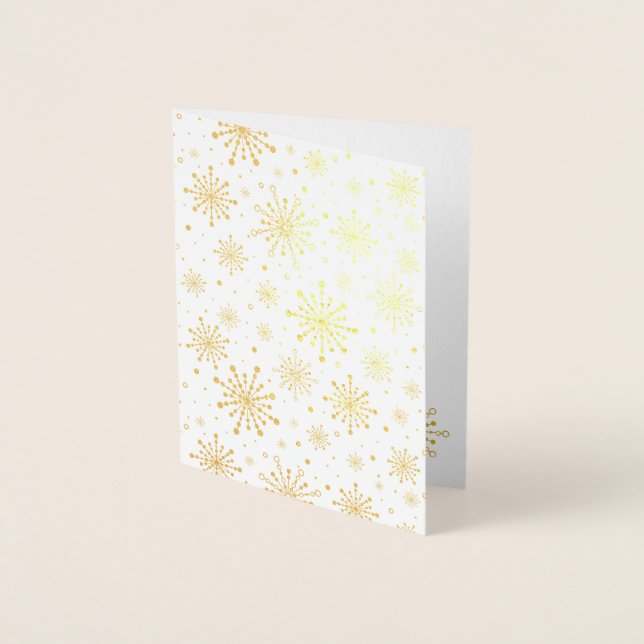 Retro Atomic Mid Century Mod Red & Guld Starburst Folierat Kort (Framsida)