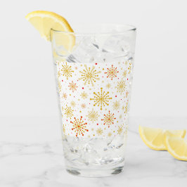 Retro Atomic Mid Century Mod Red & Guld Starburst Glaskopp