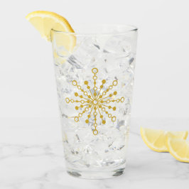 Retro Atomic Mid Century Mod Red & Guld Starburst Glaskopp