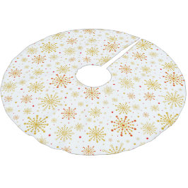 Retro Atomic Mid Century Mod Red & Guld Starburst Julgransmatta Borstad Polyester