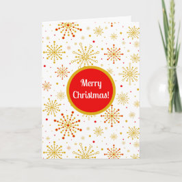 Retro Atomic Mid Century Mod Red & Guld Starburst Kort