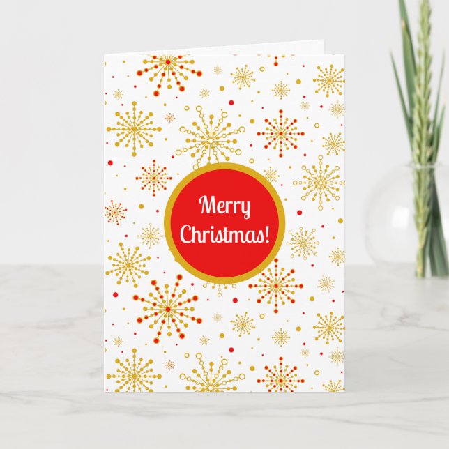 Retro Atomic Mid Century Mod Red & Guld Starburst Kort (Framsida)