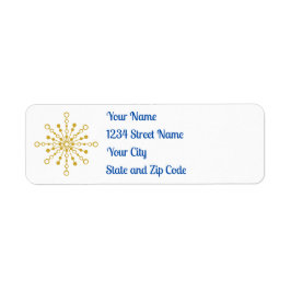 Retro Atomic Mid Century Mod Red & Guld Starburst Returadress Etikett