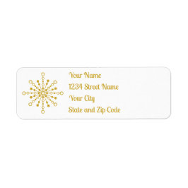 Retro Atomic Mid Century Mod Red & Guld Starburst Returadress Etikett