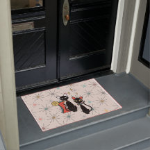 Retro Atomic Mid Century Modern Coola Cat Doormat