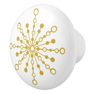 Retro Atomic Mid Century Modern Guld Färg Design Knopp