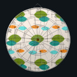 Retro Atomic Mobile Mönster Dart Board Piltavla<br><div class="desc">Denna Retro Atomic Mobile Mönster Dart Board är i mitten av århundradet modernt stil vid sin bästa tidpunkt. Vintagen inspirerade designen har en krämbakgrund med färgstarka spetsiga ovaler i turkos, orange, teal och avokado-grönt. Ovalerna för teal och avocado-grönt överlappar varandra och skapar en underbar skugga av blått. Roligtens stjärnor framhäver...</div>
