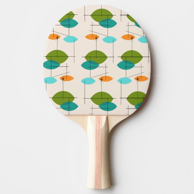 Retro Atomic Mobile Mönster Ping Pong Paddle Pingisracket (Framsidan)