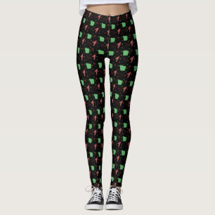 Retro Atomic Mönster i svart Leggings