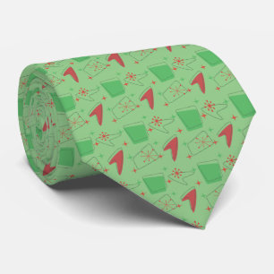 Retro Atomic Mönster jul Färg Slips