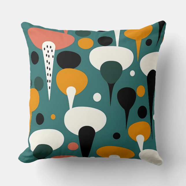 Retro Atomic Mushroom Pillow Kudde (Framsida)