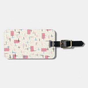 Retro Atomic Rosa Mönster resggage tag Bagagebricka