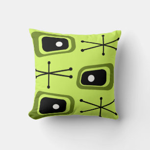 Retro Atomic Space Age Chartreuse Kudde