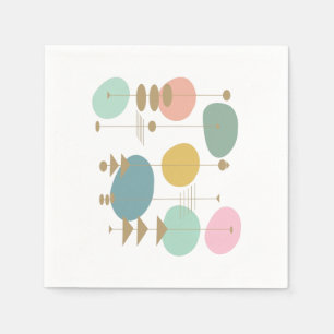 Retro Atomic Space Age Mid Centres Modern Pappersservett